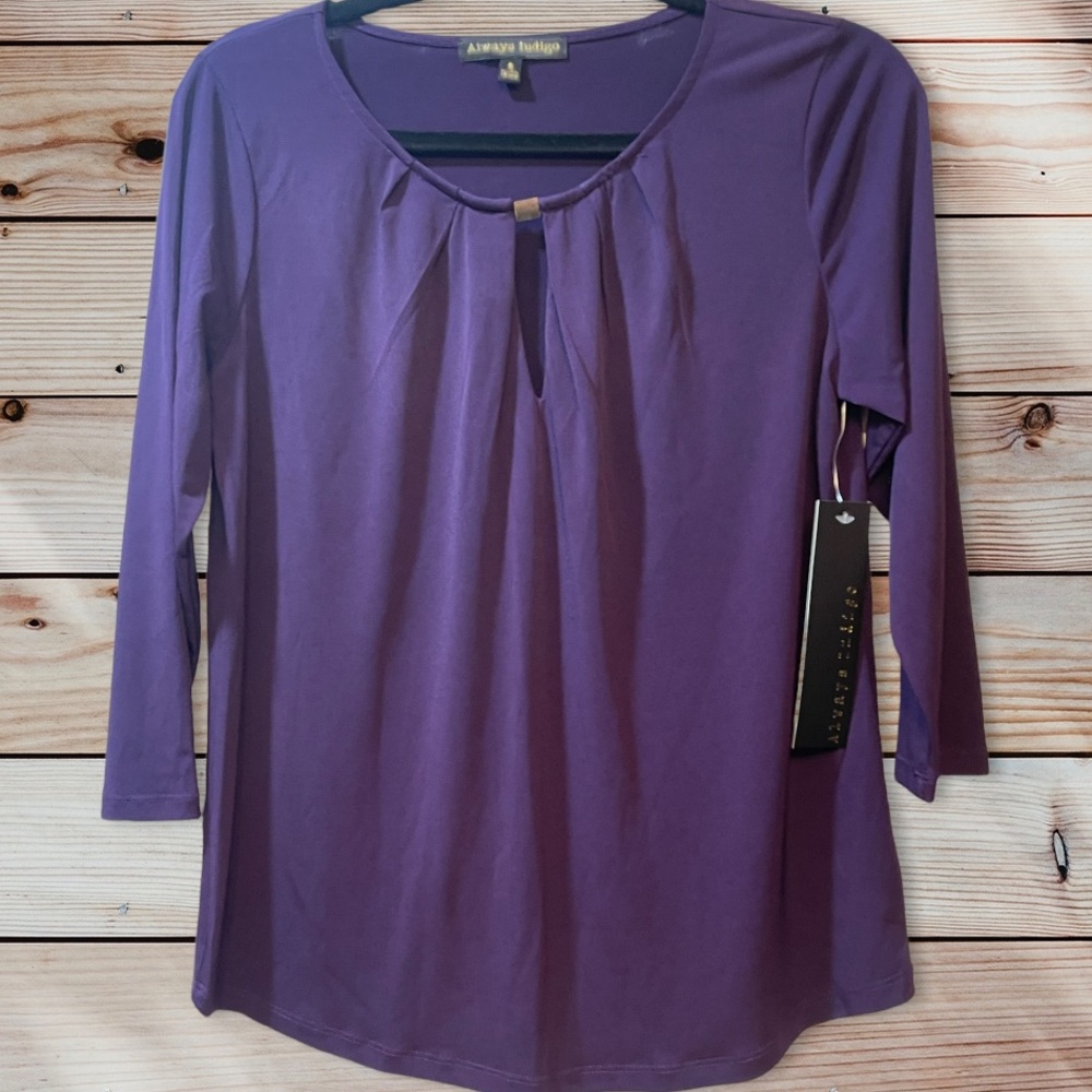 Always Indigo Purple Three Quarter Sleeve